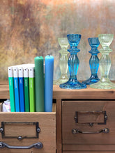 Load image into Gallery viewer, Boho Glass Stalk Candle Holders