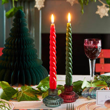 Load image into Gallery viewer, Boho Small Ribbed Glass Candle Holders