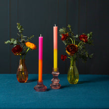 Load image into Gallery viewer, Boho Small Ribbed Glass Candle Holders