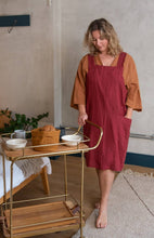 Load image into Gallery viewer, Linen Pinafore Cross-back Apron