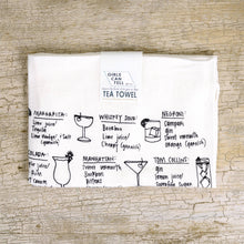 Load image into Gallery viewer, Cocktail Recipes Tea Towel
