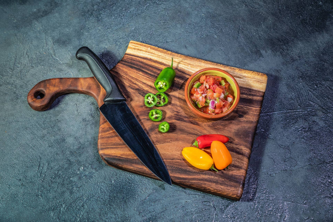 Charcuterie Board - Live Edge - Cutting Board with Handle  Large 18x10