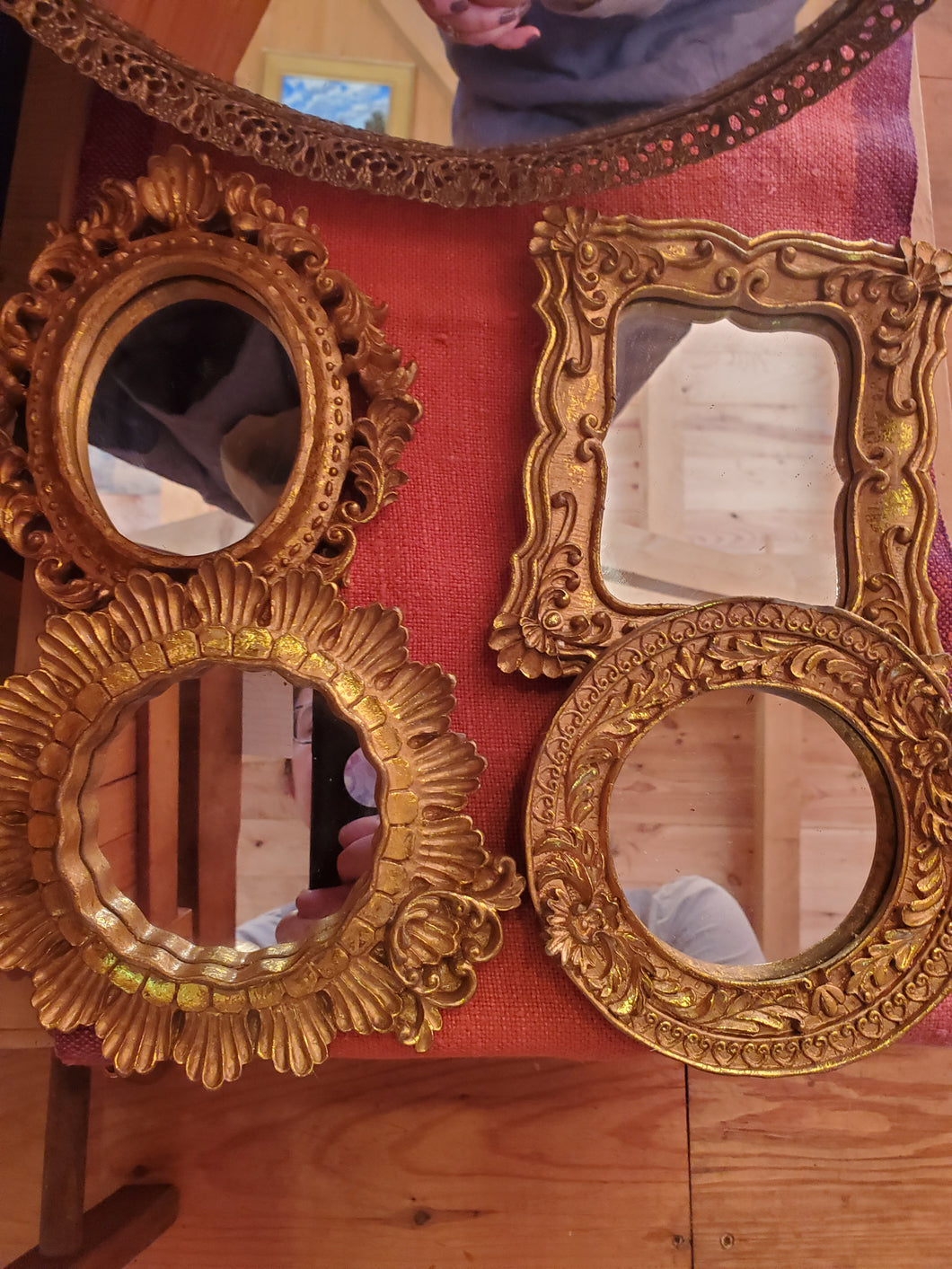 Small Vintage Mirrors-Set of 4