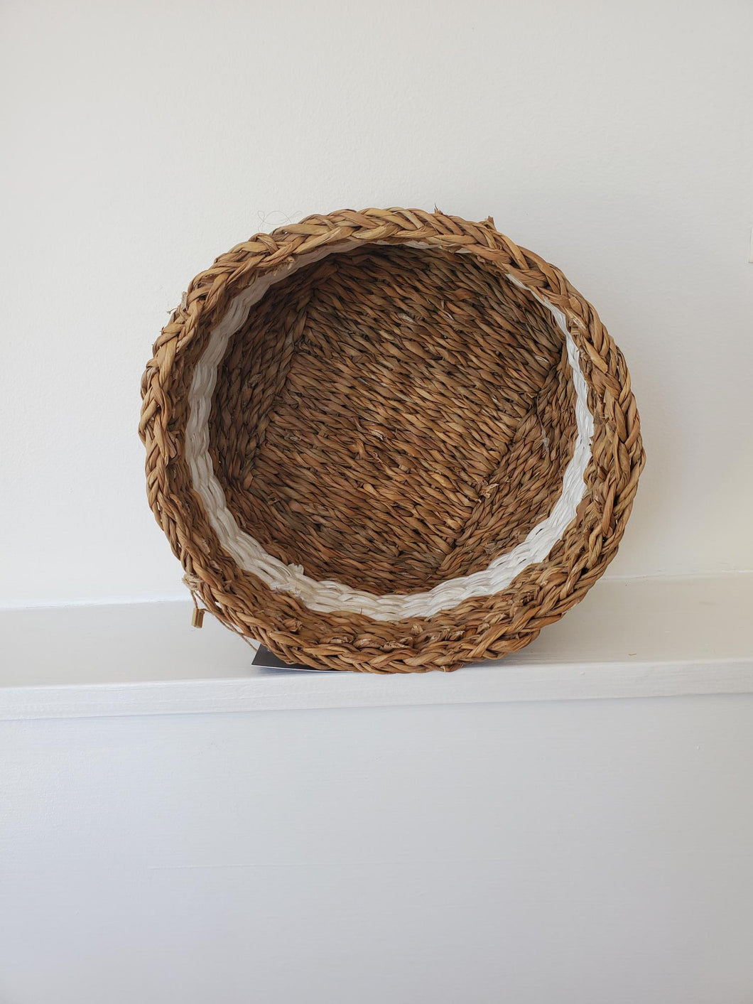 White and Natural Woven Basket