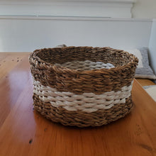 Load image into Gallery viewer, White and Natural Woven Basket
