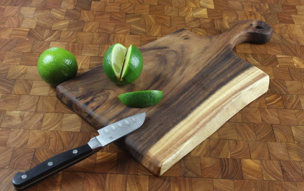 Charcuterie Board - Live Edge - Cutting Board - with Handle Small 15x7