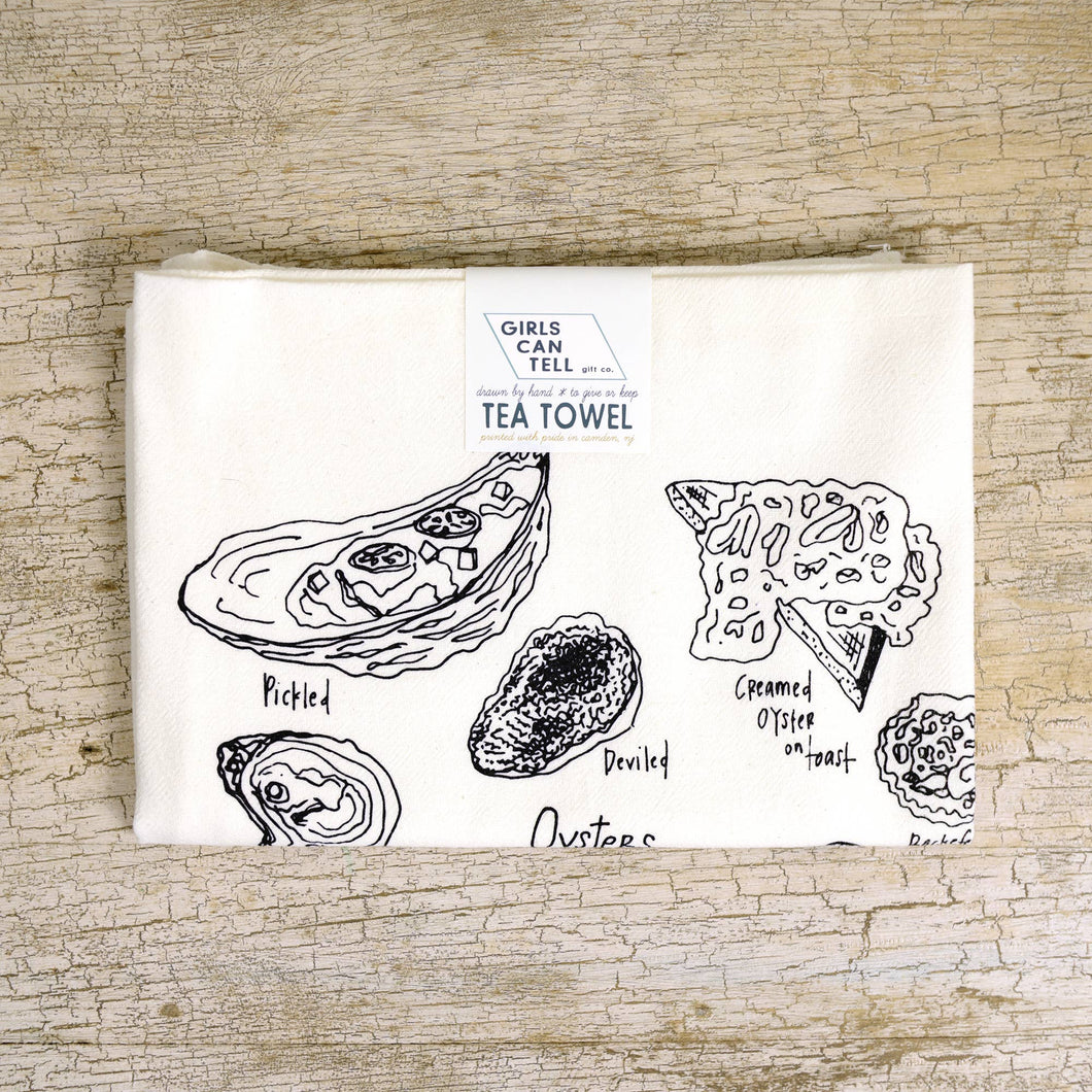 Oyster Preparations Tea Towel