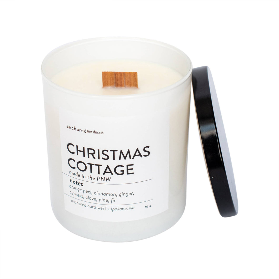 Christmas Cottage Wood Wick Soy Candle