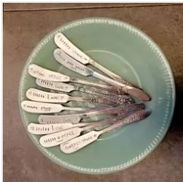 Hand-stamped cheese/charcuterie spreader