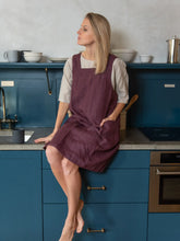 Load image into Gallery viewer, Linen Pinafore Cross-back Apron
